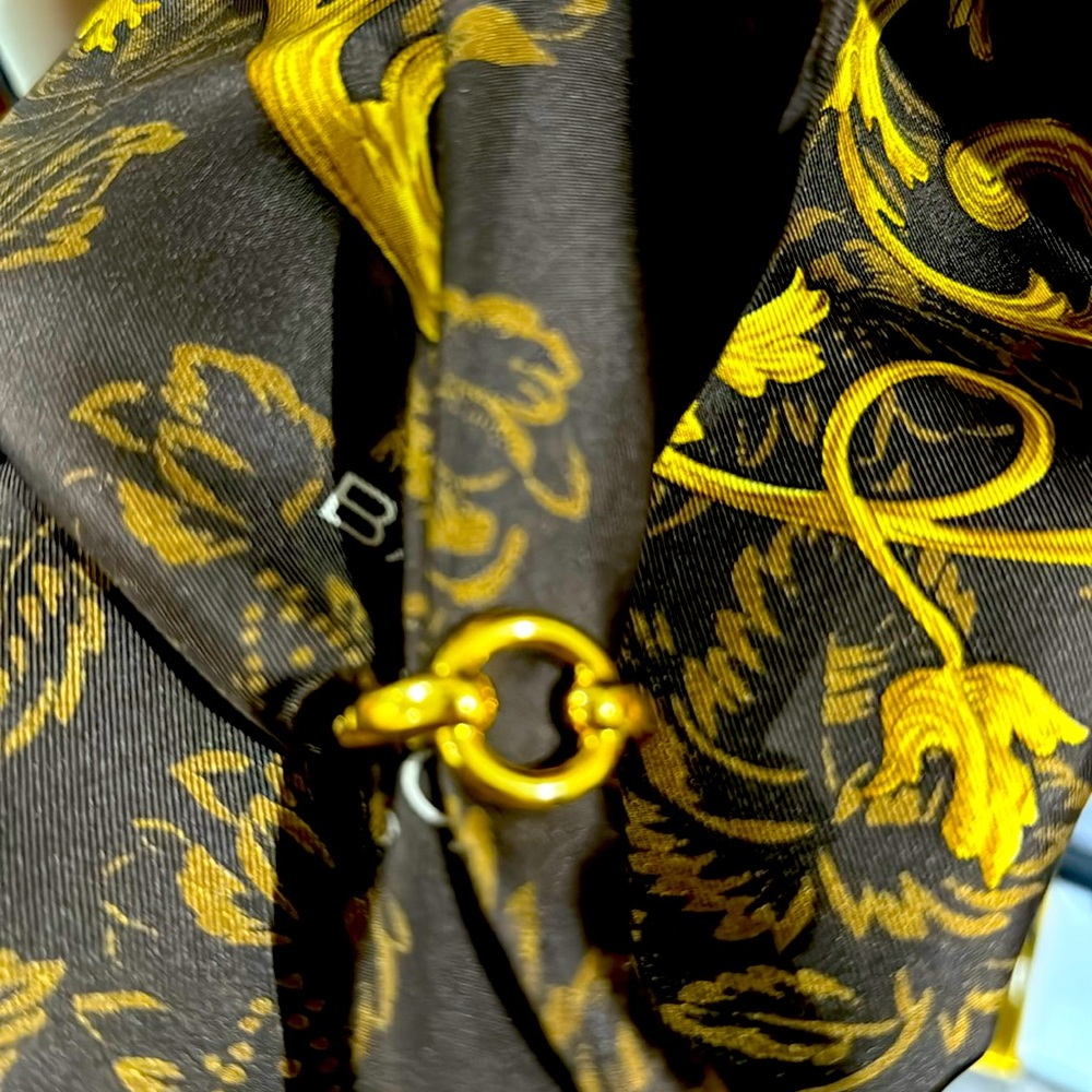 HERMES Scarf Ring Moris Circle Design Gold Tone - Picture 1 of 3